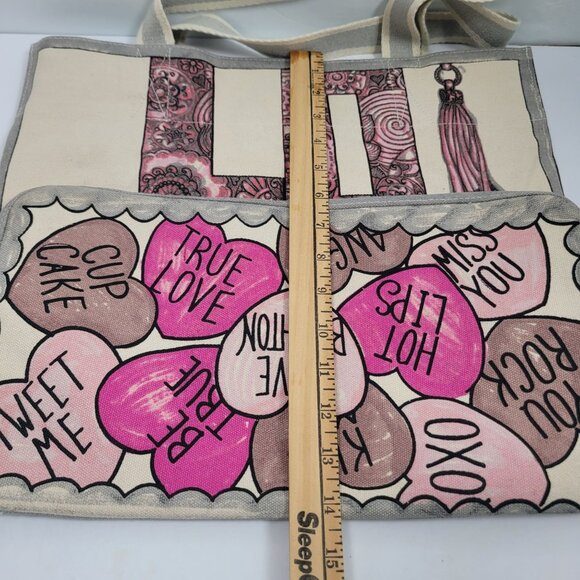 Brighton Love is in Bloom Sweet Heart Large Canvas Tote Bag - Picture 9 of 9